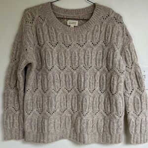 Women’s Nili Lotan Light Gray Cable Sweater Alpaca Blend Size small